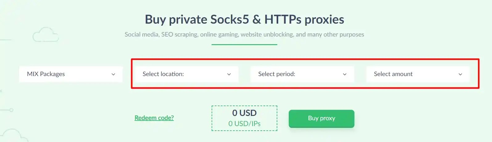 Select Location, Amount Buy Proxy-Seller Services