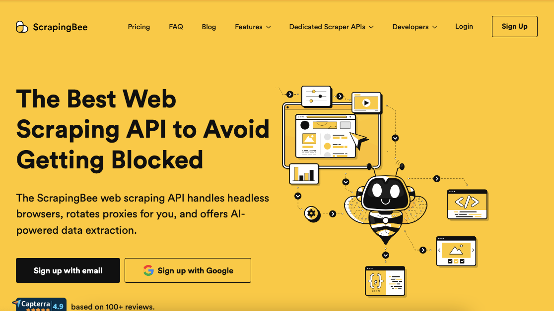 ScrapingBee Homepage